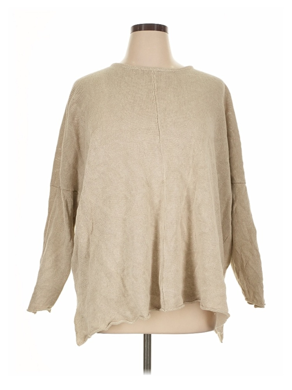 Eskandar 1X 2X Flax Ecru 100% linen knit sweater Scotland Neiman Marcus